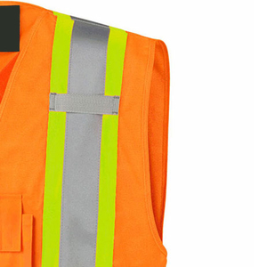 Men's High Quality Unisex Construction Work Vest with Custom Logo <b>Reflective</b> Safety Adult Sleeveless Workwear <b>Top</b> Warning - Product Image 4