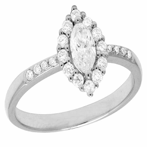 Elegant <b>Wedding</b> Style S925 <b>Silver</b> Marquies Shape Design With Moissanite Diamond Engagement <b>Ring</b> Iced Out Jewelry <b>For</b> <b>Women</b> - Product Image 1