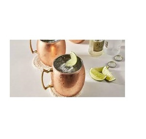 Tasses à bière en cuivre pur de style américain écologique avec poignée en laiton 16 oz finition martelée antique - Product Image 5