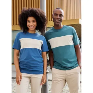 T-Shirt Sostenibile e Organica con Blocchi di Colore per Merchandising Promozionale - Product Image 6