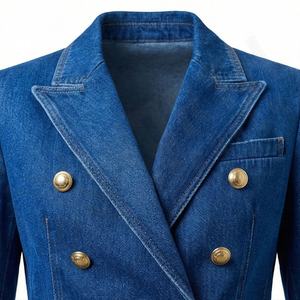 Chaqueta Vaquera de Invierno para Mujer, Manga Corta, Transpirable, Algodón de Primera Calidad, Estilo Casual, Moda, Prenda Exterior de Tendencia, Color Personalizado - Product Image 4