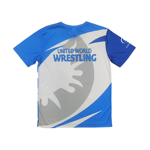 Camiseta de Jersey de Poliéster 100% Transpirable Personalizable para Hombre, Verano, Artes Marciales, Lucha Libre, Cuello Sublimado Único, Elástica - Product Image 4