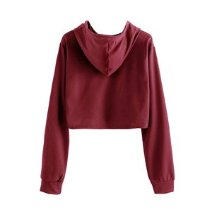 Sudadera con capucha transpirable antiarrugas para mujer, Sudadera con capucha corta de textura Premium para mujer, comodidad deportiva - Product Image 5