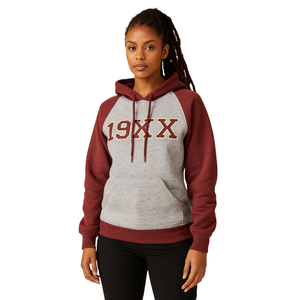 DST Delta <b>Grey</b> Body Maroon Raglan Sleeves Hoodie Cotton Blend Greek Sorority Apparel Divine Nine Soror Hoodie Founding Year - Product Image 1