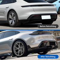 Kit carrosserie pour pare-chocs arrière en fibre de carbone humide, modification de voiture 2020-2025, mise à niveau de la voiture pour Taycan