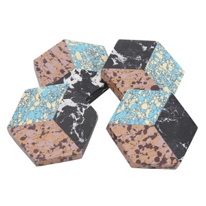 ที่รองชาหินอ่อนเป็นมิตรต่อสิ่งแวดล้อมชุดครัวทรงสี่เหลี่ยมผืนผ้าสินค้าหัตถกรรมอินเดียดีไซน์ใหม่ - Product Image 1