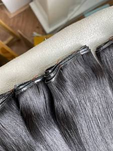 100g naturel noir os droit génie trame Extensions de cheveux cheveux humains attachés à la main 100% brut vierge vietnamien trame faisceaux de cheveux - Product Image 2