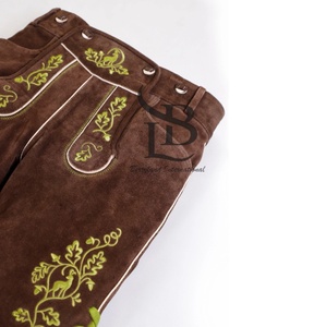 Authentic <b>Men's</b> Walnut Brown Lederhosen Traditional German High Street Style Breathable Knitted Mid Hot <b>Shorts</b> <b>Knee</b>-<b>Length</b> Plus - Product Image 2
