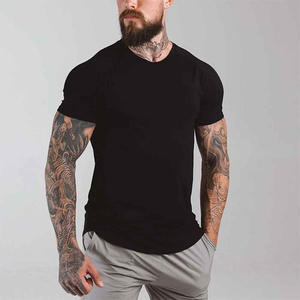 Camiseta informal con estampado de Fitness para hombre 2022, cuello personalizado bordado de talla grande, antiarrugas, liso, teñido, cuello levantado, transpirable - Product Image 5