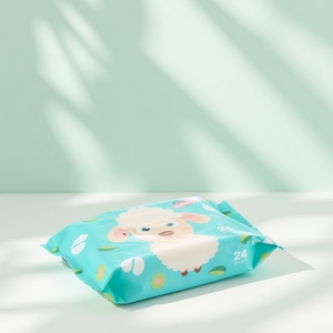 Lingettes humides pour bébé, 24 unités, hypoallergéniques, sans alcool, pour le soin de la peau, le nettoyage des mains et de la bouche - Product Image 1
