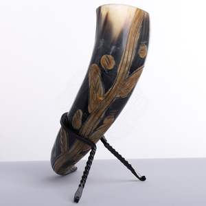 ฮอร์นไวกิ้งธรรมชาติขาตั้งดื่มเป็นมิตรกับสิ่งแวดล้อมอาเกตเอชเอฟงานฝีมือเทวดาคริสต์มาส/ของขวัญปีใหม่แกะสลักมังกรขัด - Product Image 2