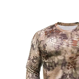 เสื้อยืดโพลีเอสเตอร์ลายพรางสำหรับนักล่าผ้าซับเหงื่อน้ำหนักเบาสำหรับสภาพอากาศร้อน - Product Image 3