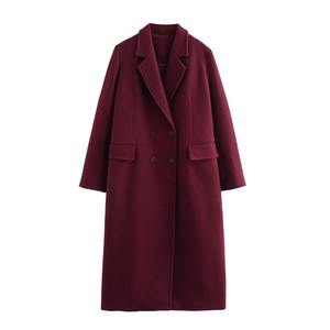 Manteau d'hiver chaud en laine mélangée pour femmes Manteau de mode en laine long au genou pour femmes Designer - Product Image 1