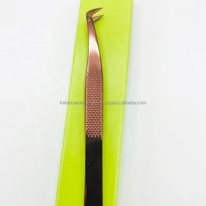 Pince à épiler professionnelle antistatique de haute qualité, personnalisable avec logo, rose doré, pour extensions de cils, en acier inoxydable - Product Image 3