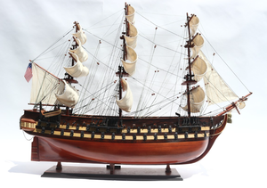 Barco modelo de madera USS NORTH CAROLINA de alta calidad, estilo náutico, barco alto, Metal pintado a mano con atractivo para el hogar - Product Image 5