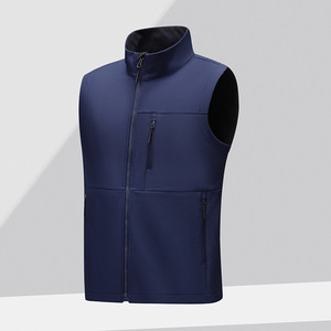 OEM Gilet softshell personnalisé chaud doublé polaire imperméable sans manches vestes gilet pour hommes avec col montant veste pour homme - Product Image 4