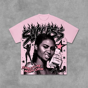 Money Street Vintage graphique 100% coton T-Shirt hommes Y2K été manches courtes décontracté surdimensionné T-Shirt Streetwear haut pour femme nouveau - Product Image 3