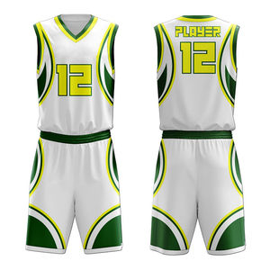 Ensemble d'uniformes de basket-ball d'été sur mesure 100% polyester respirant évacuant l'humidité grande taille en gros - Product Image 3