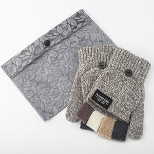 Gants d'automne et d'hiver de haute qualité en jacquard demi-doigt, couleur unie, chauds, pour le cyclisme quotidien, scènes de plein air - Product Image 3