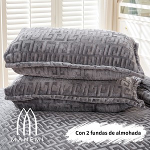 Ensemble de couette king size pour l'hiver, tissu sherpa et sedalina avec rembourrage en fibres de polyester, toucher doux et chaud, style classique, qualité hôtelière - Product Image 2