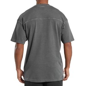 Camiseta Gráfica Oversize de Color Gris para Hombre, 230 g/m², Cuello Redondo, 100% Algodón, Lavado Ácido, Estilo Urbano Personalizado, Secado Rápido y Transpirable - Product Image 2
