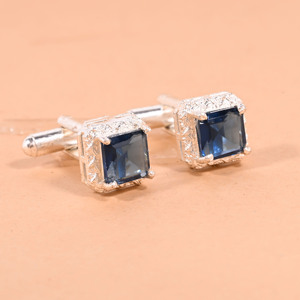 Sapphire Blue Crystal <b>Cufflinks</b> Luxury <b>Men</b> Formal Accessories Groomsmen Wedding Gift Cuff Links Elegant Suit - Product Image 1