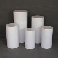 Socle cylindrique en métal blanc de haute qualité, épaissi, pour table de dessert, fête d'anniversaire, mariage, avec couvercle