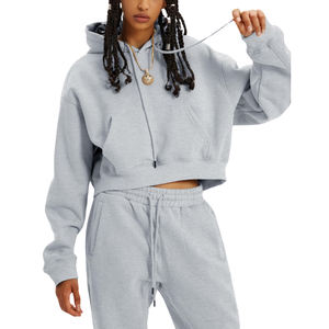 Venta al por mayor de ropa deportiva, chándal para mujer, conjunto de dos piezas, conjunto de chándales en blanco, chándales de algodón para mujer, conjunto de Jogger - Product Image 2