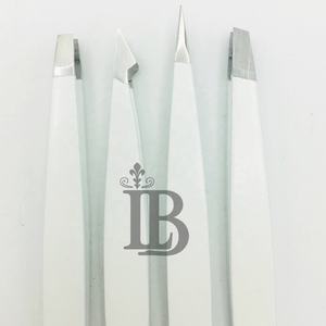 Pinzas de Cejas de Alta Calidad, Pinzas de Cejas Blancas de Visón, Juego de Pinzas Rectas y Inclinadas de Acero Inoxidable, Pinzas con Logotipo de Alta Demanda - Product Image 4