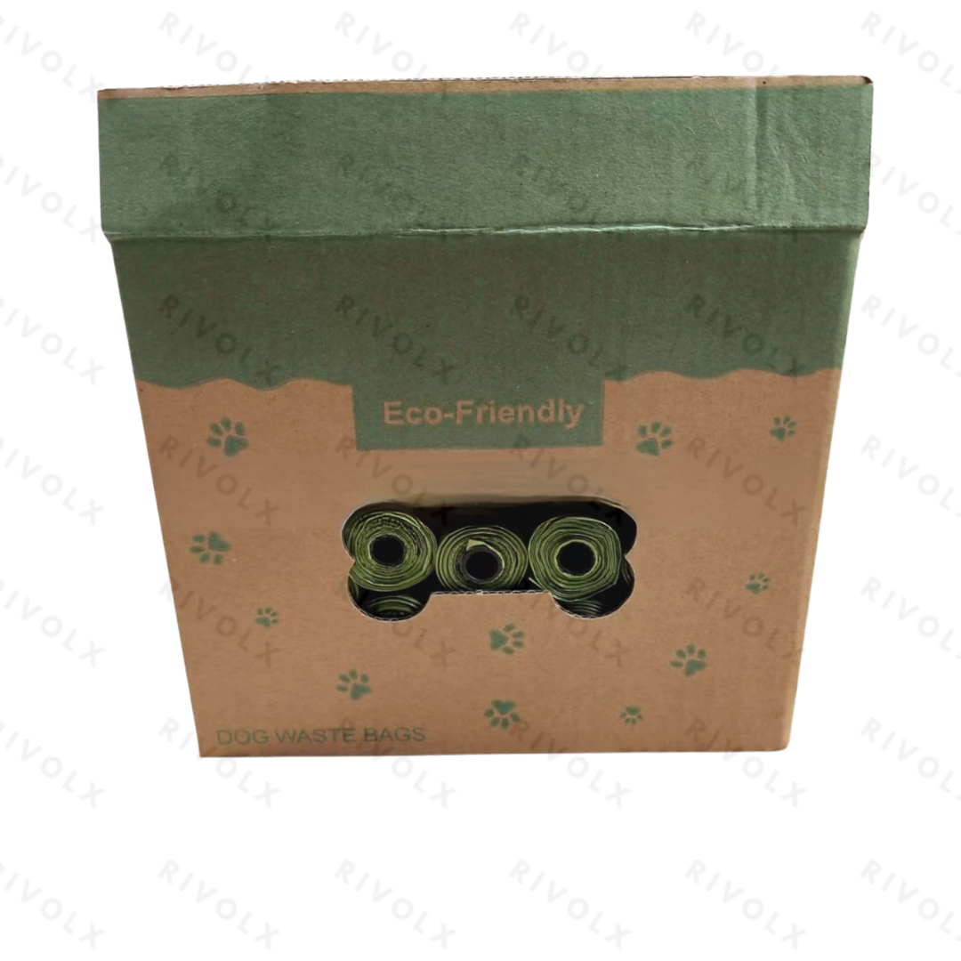 40 rolls of dark green printed garbage bags (boxed)
