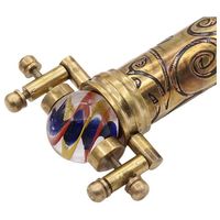 Brass Large Marble Scope Kaleidoscope 4 Interchangeable Glass Marbles Solid Acid-Etched Bronze Finish Luxury Handmade Brass Body