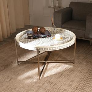 Modern Eco-Friendly Coffee <b>Table</b> New Trending Hot Selling Bone Inlay Mother Pearl <b>Bedside</b> <b>Table</b> <b>White</b> Nightstand Wholesale Price - Product Image 5