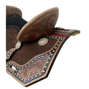 Sillín de caballo de cuero occidental de primera calidad, duradero, cómodo y diseñado por expertos para la equitación de rendimiento - Product Image 5