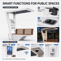 Banc solaire intelligent personnalisé avec chargeur USB sans fil et éclairage LED pour parcs, arrêts de bus et projets de ville intelligente