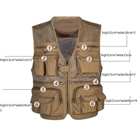 Chaleco Cargo multibolsillo de poliéster/algodón para hombre, ropa exterior de secado rápido, Escalada, tiro, fotografía, pesca, chaleco de periodista