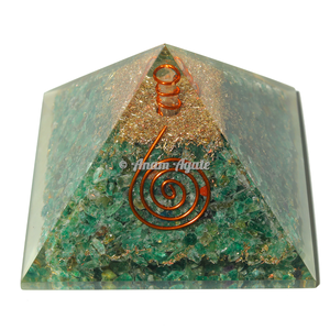 Pirámide de piedra de orgón Lapiz Lazuli, piedra preciosa de ágata tallada, recuerdo de estilo Feng Shui para protección EMF - Product Image 3