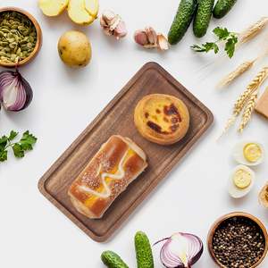 Plateau et plateau de service en bois de qualité commerciale, design élégant, rectangulaire, écologique, décoration de traiteur, polyvalent, disponible - Product Image 1