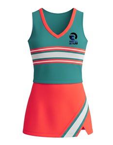 Uniformes de pom-pom girl personnalisés tenue de sport de l'équipe pour femmes filles avec logo deux pièces haut et jupe parfaite pour les vêtements de danse Cheer - Product Image 5