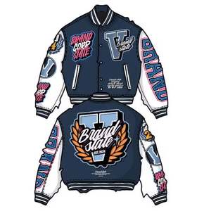 Bordado de cuero mangas Letterman Varsity chaquetas para hombres Varsity chaquetas personalizadas - Product Image 3