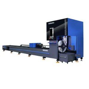 SUDA auto feed mesin pemotong laser tabung metal cnc, mesin pemotong menggunakan struktur baja berat industri