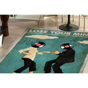 Alfombra de Arte Psicodélico, Alfombra para Piso con Diseño de "Lose Your Mind" y "Find Your Soul", Alfombra Delgada No Tejida - Product Image 3