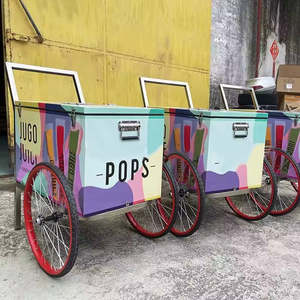 Chariot de vente ambulante à pousser à la main pour glaces et sucettes glacées - Product Image 4
