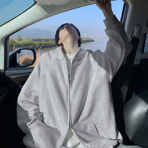 เสื้อฮู้ดผู้ชายเสื้อครอปมีฮู้ดแขนยาวแนวสตรีทปักซิปรูดแบบว่างเปล่าโลโก้ออกแบบได้ตามต้องการ - Product Image 5