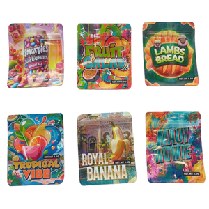 Bolsas Mylar con Cierre Hermético, Diseño Holográfico Exótico, 3.5g/28g, a Prueba de Olores, Reutilizables, Juego de Empaque en Caja de 350g para <span class=keywords><strong>Tabaco</strong></span> - Product Image 1