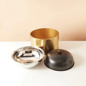 Cacerola de Lujo Dorada con Tapa Curva Marrón, Diseño Martillado, Perfecta para Hoteles, Restaurantes, Buffet y Catering, Procedente de la India - Product Image 6