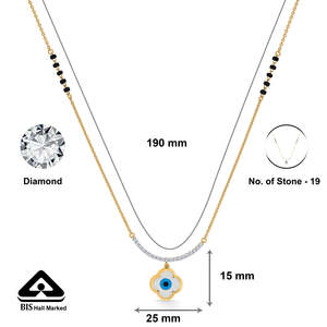 สร้อยคอจี้เพชรทรงโมเดิร์น Serene Gaze Gold Diamond สำหรับผู้หญิง - Product Image 4
