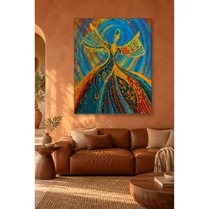 Impression sur toile Fida Blue Whirling Dervish avec robe à motifs - Product Image 3