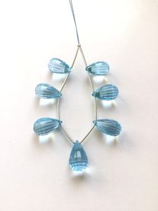 Topaze bleue naturelle, coupe à carreaux, 7 pièces, naturelle, pour la fabrication de bijoux fins, pierre précieuse - Product Image 4