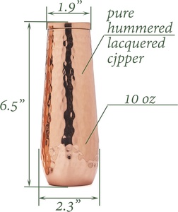 Divris Handmade Copper Wine <b>Glasses</b> Round Leak Proof Eco-Friendly for Party Modern Design - Product Image 6