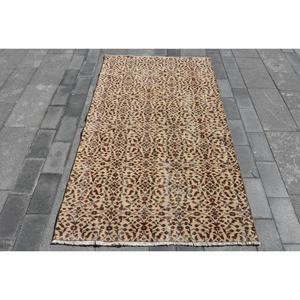 Classic Beige Brown 39 X 68ft Vintage Turkish Wool <b>Rug</b> Handmade Patchwork Area <b>Rug</b> Latex Rectangle Hallway for <b>Bedside</b> Use - Product Image 1